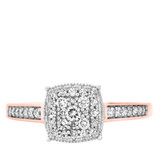 Photo of Carole 1/3 ct tw. Cushion Cluster Engagement Ring 10K Rose Gold [BT804RE-C000]