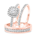 Photo of Analiese 7/8 ct tw. Diamond Round Solitaire Trio Set 14K Rose Gold [BT677R-R018]