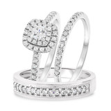 Photo of Analiese 7/8 ct tw. Diamond Round Solitaire Trio Set 10K White Gold [BT677W-R018]