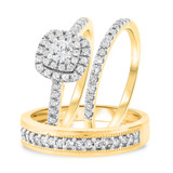 Photo of Analiese 7/8 ct tw. Diamond Round Solitaire Trio Set 14K Yellow Gold [BT677Y-R018]