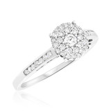 Photo of Glamour 3/8 ct tw. Round Cluster Engagement Ring 14K White Gold [BT810WE-C000]