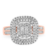 Photo of Kylee 7/8 ct tw. Princess Cluster Engagement Ring 14K Rose Gold [BT812RE-C000]