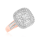 Photo of Kylee 7/8 ct tw. Princess Cluster Engagement Ring 14K Rose Gold [BT812RE-C000]