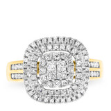 Photo of Kylee 7/8 ct tw. Princess Cluster Engagement Ring 10K Yellow Gold [BT812YE-C000]