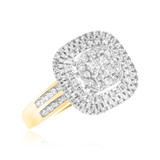 Photo of Kylee 7/8 ct tw. Princess Cluster Engagement Ring 10K Yellow Gold [BT812YE-C000]