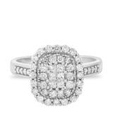 Photo of Splendor 7/8 ct tw. Fancy Cluster Engagement Ring 10K White Gold [BT813WE-C000]