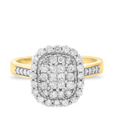 Photo of Splendor 7/8 ct tw. Fancy Cluster Engagement Ring 14K Yellow Gold [BT813YE-C000]