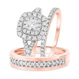 Photo of Kalani 1 3/8 ct tw. Diamond Round Solitaire Trio Set 14K Rose Gold [BT680R-R023]