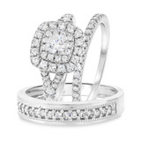 Photo of Kalani 1 3/8 ct tw. Diamond Round Solitaire Trio Set 10K White Gold [BT680W-R023]