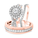 Photo of Johanna 1 5/8 ct tw. Diamond Round Solitaire Trio Set 14K Rose Gold [BT681R-R023]