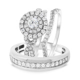 Photo of Johanna 1 5/8 ct tw. Diamond Round Solitaire Trio Set 14K White Gold [BT681W-R023]