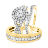 Photo of Johanna 1 5/8 ct tw. Diamond Round Solitaire Trio Set 10K Yellow Gold [BT681Y-R023]