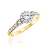 Photo of Ella 1 1/5 ct tw. Diamond Round Solitaire Trio Set 10K Yellow Gold [BT685YE-R023]