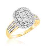 Photo of Canyon 1 ct tw. Fancy Cluster Engagement Ring 10K Yellow Gold [BT837YE-C000]