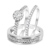 Photo of Farris 7/8 ct tw. Diamond Round Solitaire Trio Set 14K White Gold [BT689W-R023]