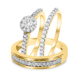 Photo of Farris 7/8 ct tw. Diamond Round Solitaire Trio Set 10K Yellow Gold [BT689Y-R023]