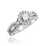 Photo of Janette 1 ct tw. Diamond Round Solitaire Trio Set 14K White Gold [BT690WE-R023]