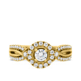 Photo of Janette 1 ct tw. Diamond Round Solitaire Trio Set 10K Yellow Gold [BT690YE-R023]