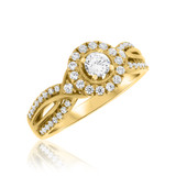 Photo of Janette 1 ct tw. Diamond Round Solitaire Trio Set 10K Yellow Gold [BT690YE-R023]