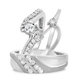 Photo of Kelsi 7/8 ct tw. Diamond Round Cluster Trio Set 10K White Gold [BT692W-C000]