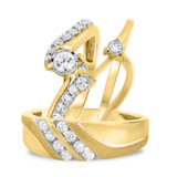 Photo of Kelsi 7/8 ct tw. Diamond Round Cluster Trio Set 10K Yellow Gold [BT692Y-C000]