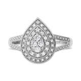 Photo of Camille 3/8 ct tw. Diamond Pear Cluster Engagement Ring 10K White Gold [BT850WE-C000]