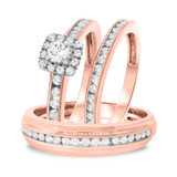 Photo of Chase 1 1/6 ct tw. Diamond Round Solitaire Trio Set 14K Rose Gold [BT693R-R029]