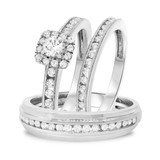 Photo of Chase 1 1/6 ct tw. Diamond Round Solitaire Trio Set 10K White Gold [BT693W-R029]