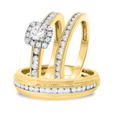 Photo of Chase 1 1/6 ct tw. Diamond Round Solitaire Trio Set 10K Yellow Gold [BT693Y-R029]
