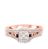 Photo of Lyra 1/2 ct tw. Cushion Cluster Engagement Ring 10K Rose Gold [BT863RE-C000]