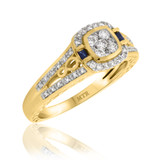 Photo of Lyra 1/2 ct tw. Cushion Cluster Engagement Ring 10K Yellow Gold [BT863YE-C000]