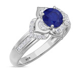 Photo of Clema 1 1/4 Carat T.W. Sapphire and diamond Engagement Ring 14K White Gold [BT868WE-C000]