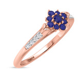Photo of Neeja 3/8 CT. T.W. Sapphire and diamond Engagement Ring 14K Rose Gold [BT870RE-C000]