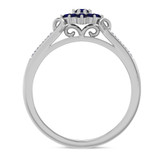 Photo of Neeja 3/8 CT. T.W. Sapphire and diamond Engagement Ring 14K White Gold [BT870WE-C000]
