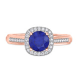 Photo of Delphine 1 1/4 Carat T.W. Sapphire and diamond Engagement Ring 14K Rose Gold [BT871RE-C000]