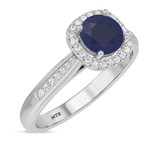 Photo of Delphine 1 1/4 CT. T.W. Sapphire and diamond Engagement Ring 14K White Gold [BT871WE-C000]
