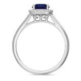 Photo of Delphine 1 1/4 CT. T.W. Sapphire and diamond Engagement Ring 14K White Gold [BT871WE-C000]