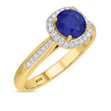 Photo of Delphine 1 1/4 Carat T.W. Sapphire and diamond Engagement Ring 10K Yellow Gold [BT871YE-C000]