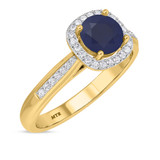 Photo of Delphine 1 1/4 Carat T.W. Sapphire and diamond Engagement Ring 14K Yellow Gold [BT871YE-C000]