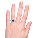 Photo of Magnol 3/4 CT. T.W. Sapphire and diamond Engagement Ring 10K White Gold [BT872WE-C000] [HT]
