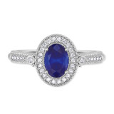 Photo of Magnol 3/4 CT. T.W. Sapphire and diamond Engagement Ring 14K White Gold [BT872WE-C000]