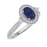 Photo of Magnol 3/4 CT. T.W. Sapphire and diamond Engagement Ring 14K White Gold [BT872WE-C000]