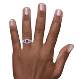 Photo of Diantha 1 CT. T.W. Sapphire and diamond Engagement Ring 10K White Gold [BT873WE-C000] [HT-3]