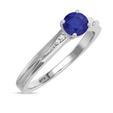 Photo of Irit 3/4 CT. T.W. Sapphire and diamond Engagement Ring 14K White Gold [BT874WE-C000]