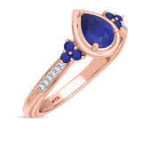 Photo of Abilia 7/8 Carat T.W. Sapphire and diamond Engagement Ring 10K Rose Gold [BT877RE-C000]
