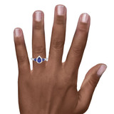 Photo of Abilia 7/8 Carat T.W. Sapphire and diamond Engagement Ring 10K White Gold [BT877WE-C000] [HT-3]