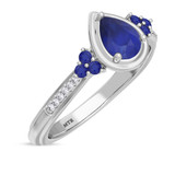 Photo of Abilia 7/8 CT. T.W. Sapphire and diamond Engagement Ring 14K White Gold [BT877WE-C000]