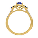 Photo of Abilia 7/8 CT. T.W. Sapphire and diamond Engagement Ring 14K Yellow Gold [BT877YE-C000]