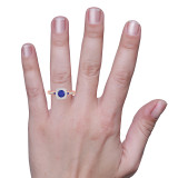 Photo of Mawar 7/8 Carat T.W. Sapphire and diamond Engagement Ring 10K Rose Gold [BT878RE-C000] [HT]