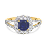Photo of Evanthe 1 3/4 CT. T.W. Sapphire and diamond Engagement Ring 14K Yellow Gold [BT891YE-C000]